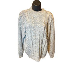 Women's Blue/White Cable Knit Sweater